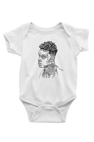 21 Savage Baskılı Beyaz Unisex Bebek Body - Zıbın