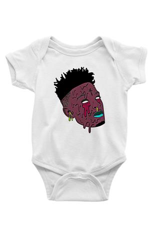 21 Savage Baskılı Beyaz Unisex Bebek Body - Zıbın