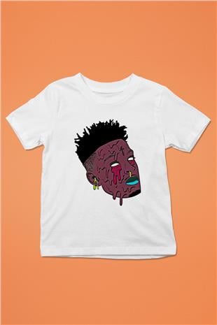 21 Savage Baskılı Beyaz Unisex Beyaz Çocuk Tişört - Tshirt