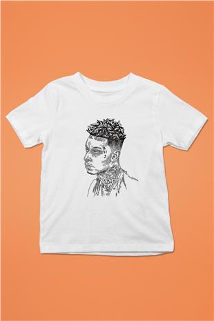 21 Savage Baskılı Beyaz Unisex Beyaz Çocuk Tişört - Tshirt