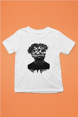 21 Savage Baskılı Beyaz Unisex Beyaz Çocuk Tişört - Tshirt