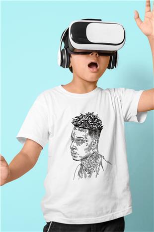 21 Savage Baskılı Beyaz Unisex Beyaz Çocuk Tişört - Tshirt
