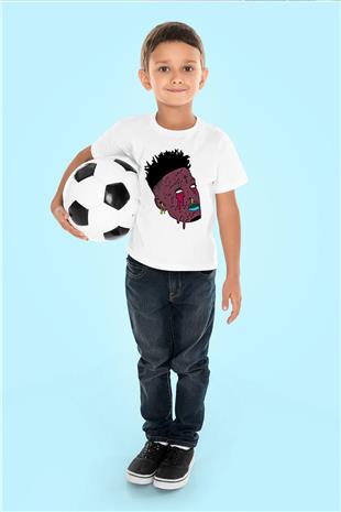 21 Savage Baskılı Beyaz Unisex Beyaz Çocuk Tişört - Tshirt