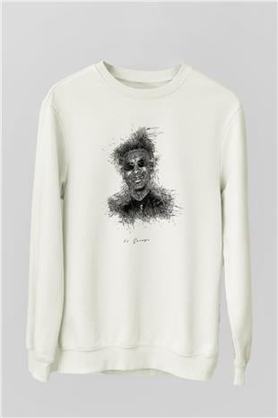21 Savage Baskılı Beyaz Unisex Sweatshirt
