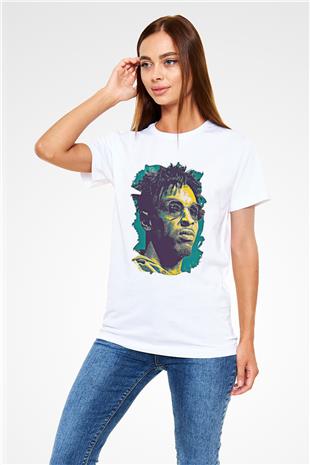 21 Savage Baskılı Unisex Beyaz Tişört - Tshirt