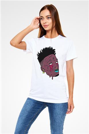 21 Savage Baskılı Unisex Beyaz Tişört - Tshirt