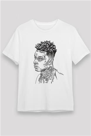 21 Savage Baskılı Unisex Beyaz Tişört - Tshirt