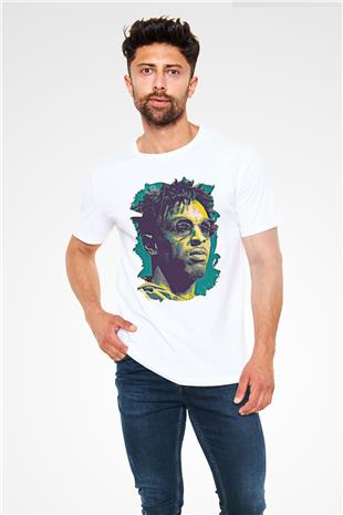 21 Savage Baskılı Unisex Beyaz Tişört - Tshirt