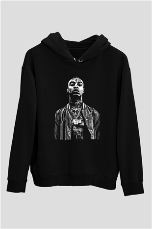 21 Savage Baskılı Unisex Siyah Hoodie