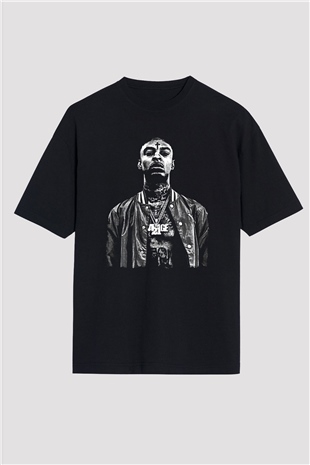 21 Savage Baskılı Unisex Siyah Oversize Tişört - Tshirt