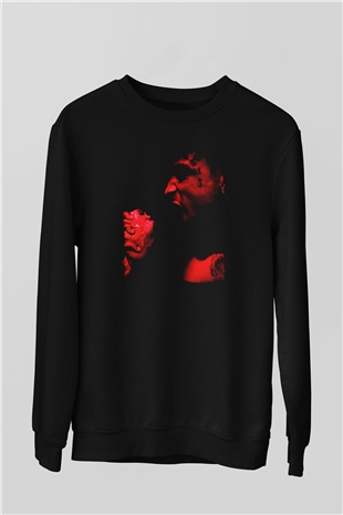 21 Savage Baskılı Unisex Siyah Sweatshirt