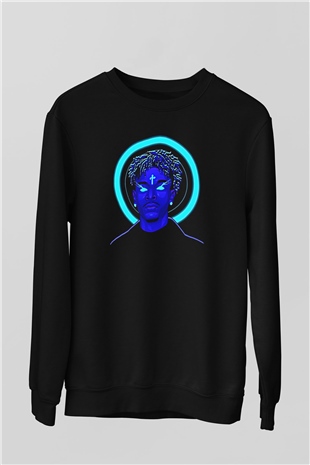 21 Savage Baskılı Unisex Siyah Sweatshirt
