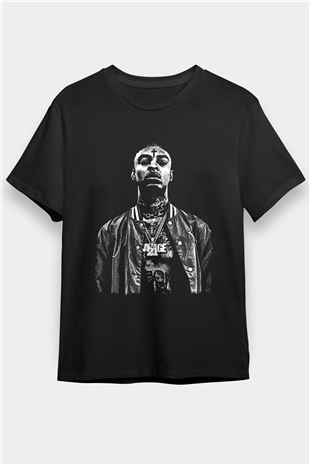 21 Savage Baskılı Unisex Siyah Tişört - Tshirt