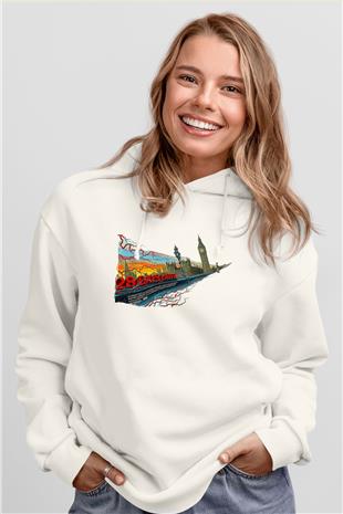 28 Days Later Baskılı Beyaz Unisex Hoodie
