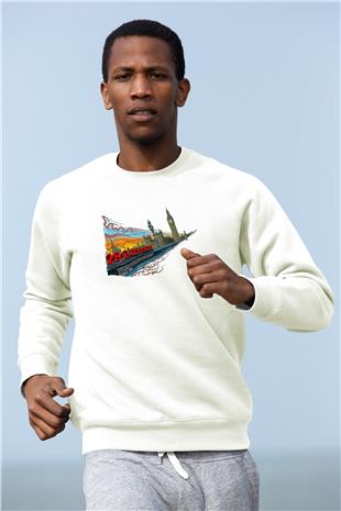 28 Days Later Baskılı Beyaz Unisex Sweatshirt