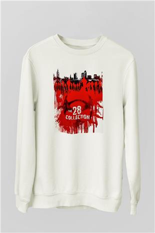 28 Days Later Baskılı Beyaz Unisex Sweatshirt