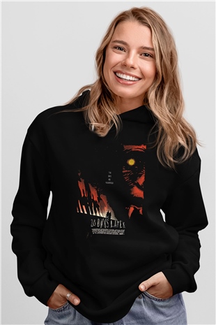 28 Days Later Baskılı Unisex Siyah Hoodie