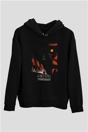 28 Days Later Baskılı Unisex Siyah Hoodie