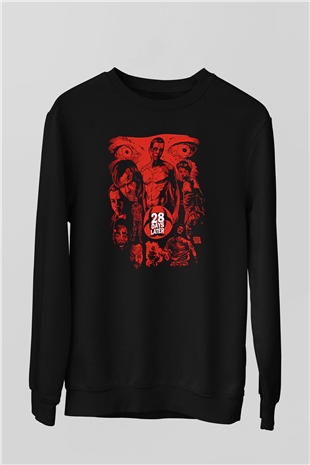 28 Days Later Baskılı Unisex Siyah Sweatshirt