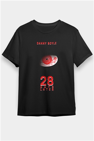 28 Days Later Baskılı Unisex Siyah Tişört - Tshirt