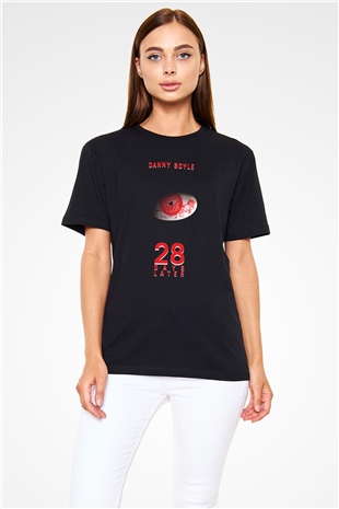 28 Days Later Baskılı Unisex Siyah Tişört - Tshirt