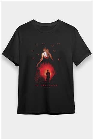 28 Days Later Baskılı Unisex Siyah Tişört - Tshirt