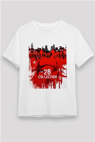 28 Days Later Unisex Baskılı Beyaz Tişört - Tshirt