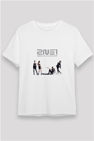 2NE1 Baskılı Unisex Beyaz Tişört