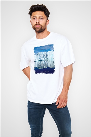 30 Seconds To Mars Baskılı Unisex Beyaz Oversize Tişört