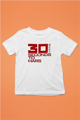 30 Seconds To Mars Baskılı Unisex Beyaz Çocuk Tişört