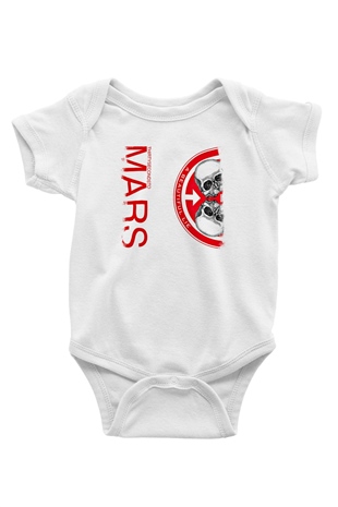 30 Seconds To Mars Baskılı Unisex Beyaz Bebek Body - Zıbın