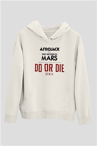 30 Seconds To Mars Baskılı Unisex Beyaz Hoodie