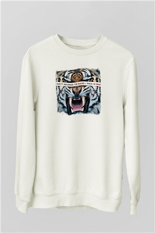 30 Seconds To Mars Baskılı Unisex Beyaz Sweatshirt