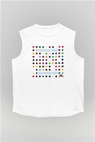 30 Seconds To Mars Baskılı Unisex Beyaz Kolsuz Tişört