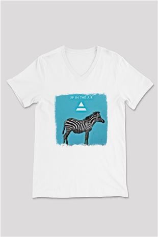 30 Seconds To Mars Baskılı Unisex Beyaz V Yaka Tişört
