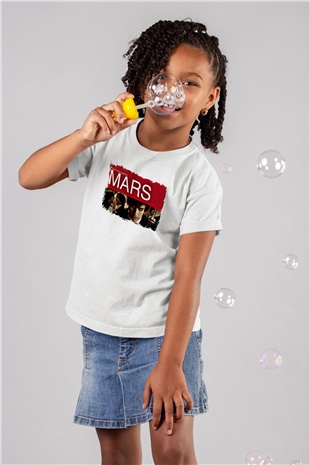 30 Seconds To Mars Baskılı Unisex Beyaz Çocuk Tişört