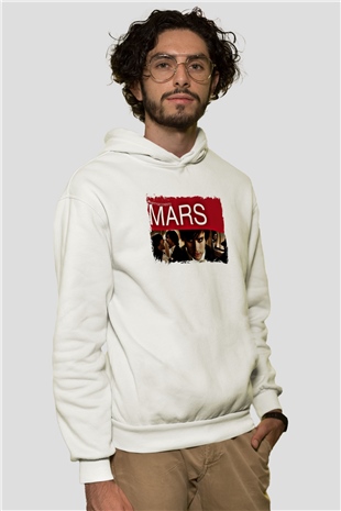 30 Seconds To Mars Baskılı Unisex Beyaz Hoodie