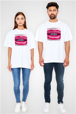 30 Seconds To Mars Baskılı Unisex Beyaz Oversize Tişört