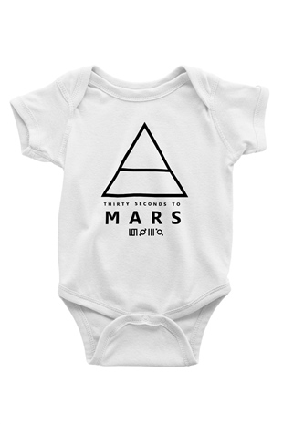 30 Seconds To Mars Baskılı Unisex Beyaz Bebek Body - Zıbın