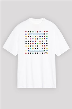 30 Seconds To Mars Baskılı Unisex Beyaz Oversize Tişört