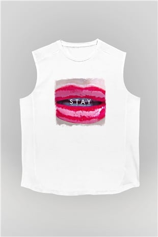 30 Seconds To Mars Baskılı Unisex Beyaz Kolsuz Tişört