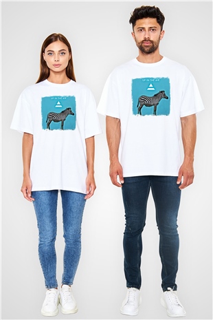 30 Seconds To Mars Baskılı Unisex Beyaz Oversize Tişört