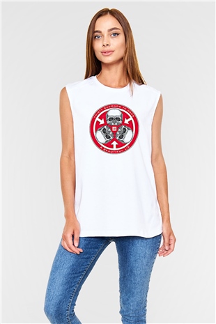 30 Seconds To Mars Baskılı Unisex Beyaz Kolsuz Tişört