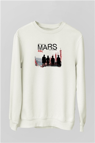 30 Seconds To Mars Baskılı Unisex Beyaz Sweatshirt