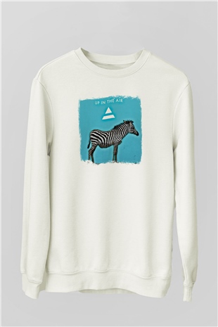 30 Seconds To Mars Baskılı Unisex Beyaz Sweatshirt