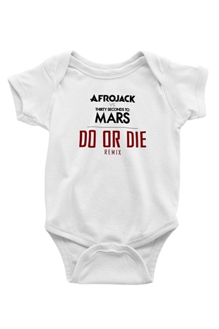 30 Seconds To Mars Baskılı Unisex Beyaz Bebek Body - Zıbın