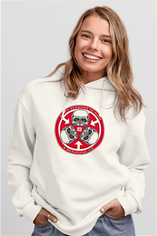 30 Seconds To Mars Baskılı Unisex Beyaz Hoodie