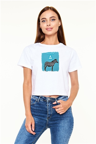 30 Seconds To Mars Baskılı Unisex Beyaz Crop Top Tişört