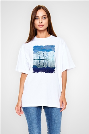 30 Seconds To Mars Baskılı Unisex Beyaz Oversize Tişört
