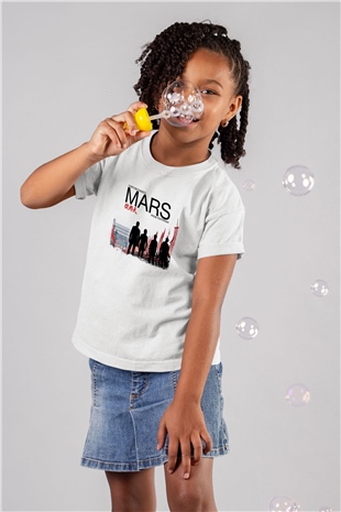 30 Seconds To Mars Baskılı Unisex Beyaz Çocuk Tişört